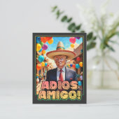 Adios Amigo - Afscheidsfeest van Donald Trump Briefkaart (Staand voorkant)