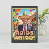 Adios Amigo - Afscheidsfeest van Donald Trump Kaart (Staand voorkant)