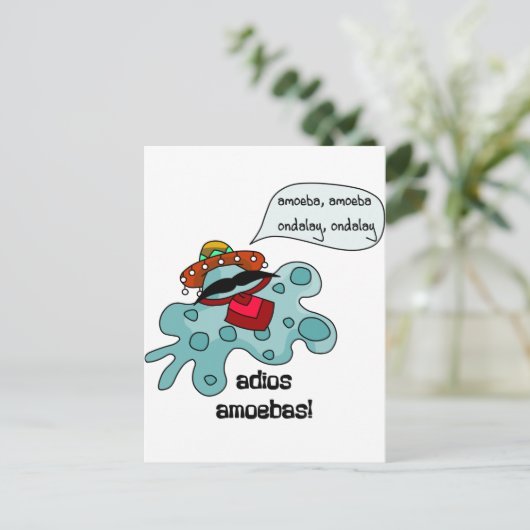 Adios Amobas Briefkaart (Staand voorkant)