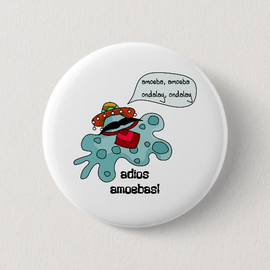Adios Amobas Ronde Button 5,7 Cm (Voorkant)