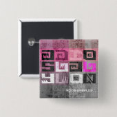 Adios Babylon Records Vierkante Button 5,1 Cm (Voorkant /achterkant)