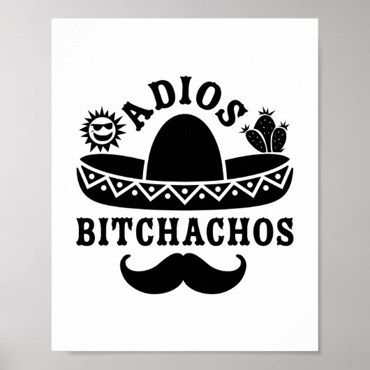 Adios Beaches Funny Quote Poster (Voorkant)