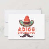 Adios Bitchachos Sombrero Retro Cinco De Mayo Bedankkaart (Voorkant)