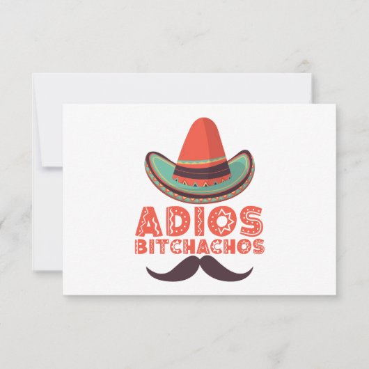 Adios Bitchachos Sombrero Retro Cinco De Mayo Bedankkaart (Voorkant)