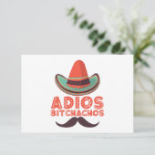 Adios Bitchachos Sombrero Retro Cinco De Mayo Bedankkaart (Staand voorkant)