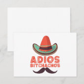 Adios Bitchachos Sombrero Retro Cinco De Mayo Bedankkaart (Voorkant / Achterkant)