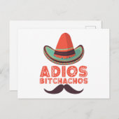 Adios Bitchachos Sombrero Retro Cinco De Mayo Briefkaart (Voorkant / Achterkant)