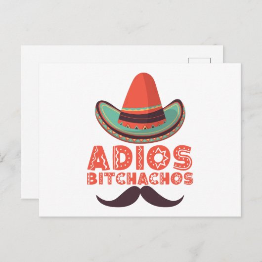 Adios Bitchachos Sombrero Retro Cinco De Mayo Briefkaart (Voorkant / Achterkant)