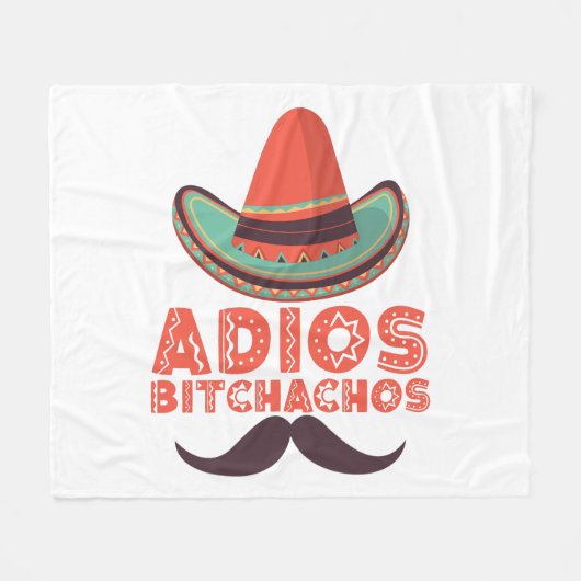 Adios Bitchachos Sombrero Retro Cinco De Mayo Fleece Deken (Voorkant (Horizontaal))