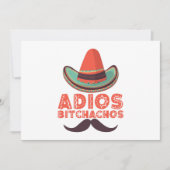 Adios Bitchachos Sombrero Retro Cinco De Mayo Kaart (Voorkant)
