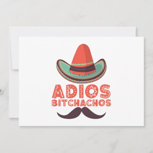 Adios Bitchachos Sombrero Retro Cinco De Mayo Kaart (Voorkant)