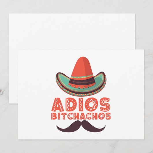 Adios Bitchachos Sombrero Retro Cinco De Mayo Kaart (Voorkant / Achterkant)