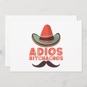 Adios Bitchachos Sombrero Retro Cinco De Mayo Kaart