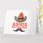 Adios Bitchachos Sombrero Retro Cinco De Mayo Kaart (Gele Bloem)