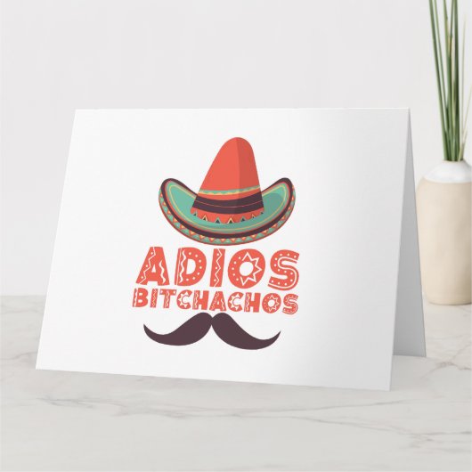 Adios Bitchachos Sombrero Retro Cinco De Mayo Kaart (Voorkant)