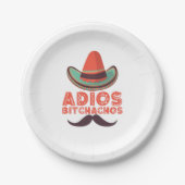 Adios Bitchachos Sombrero Retro Cinco De Mayo Papieren Bordje (Voorkant)