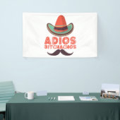 Adios Bitchachos Sombrero Retro Cinco De Mayo Spandoek (Beurs)