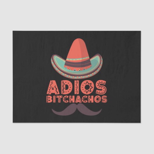 Adios Bitchachos Sombrero Retro Cinco De Mayo Tissuepapier (Voorkant)