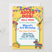 Adios Dos, 3rd Birthday Fiesta Invitation Kaart (Voorkant)