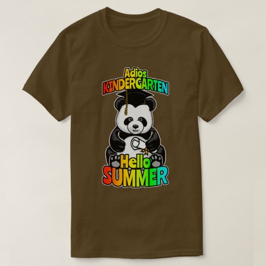 Adios Kindergarten Hallo Summer Funny Happy Panda T-shirt (Design voorkant)