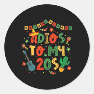 Adios naar mijn 20e decoratie 30e verjaardag Cinco Ronde Sticker