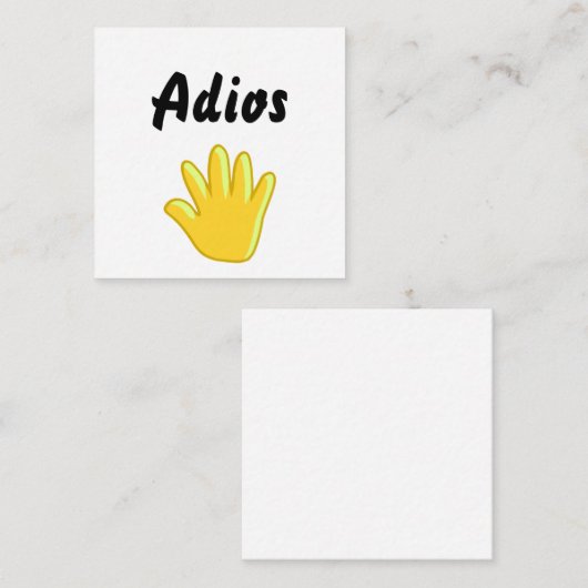 Adios       notitiekaartje (Voorkant / Achterkant)