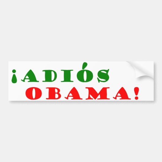 Adios, Obama! Bumpersticker (Voorkant)