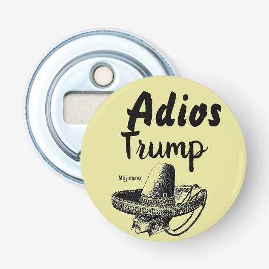Adios Trump Flesopener Button Flesopener (Voorkant)