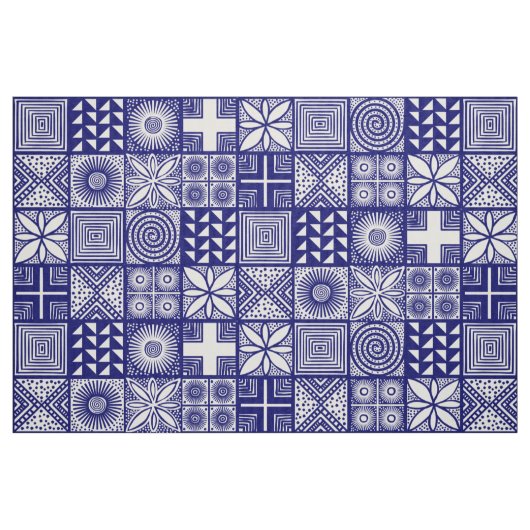 Adire Pattern - Deep Blue and White Stof (Fat Quarter)