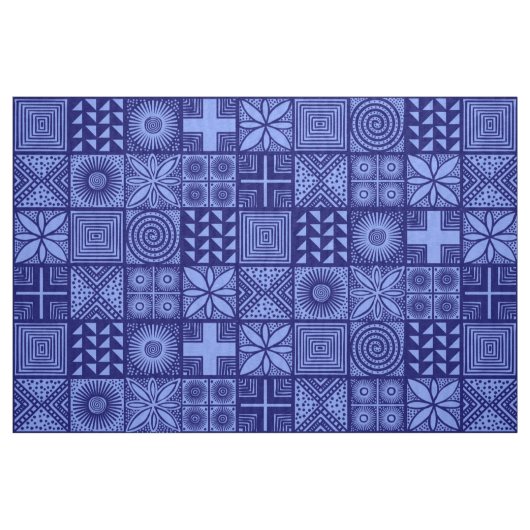 Adire Pattern - Shades of Blue Stof (Fat Quarter)