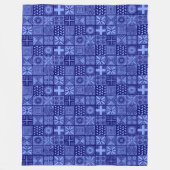 Adire Pattern - Tinten van Blauw Fleece Deken (Voorkant)