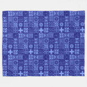 Adire Pattern - Tinten van Blauw Fleece Deken (Voorkant (Horizontaal))
