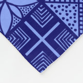 Adire Pattern - Tinten van Blauw Fleece Deken (Hoek)
