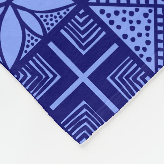 Adire Pattern - Tinten van Blauw Fleece Deken (Hoek)