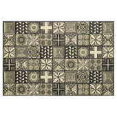 Adire Pattern - Zwart op ffe78a Stof (Fat Quarter)