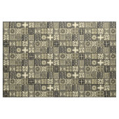Adire Pattern - Zwart op ffe78a Stof (Yard (91,4 cm))