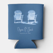 Adirondack Beach Chairs Azure Blue White Wedding Blikjeskoeler (Voorkant)