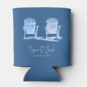 Adirondack Beach Chairs Azure Blue White Wedding Blikjeskoeler (Achterkant)