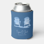 Adirondack Beach Chairs Azure Blue White Wedding Blikjeskoeler (Blikje Achterkant)