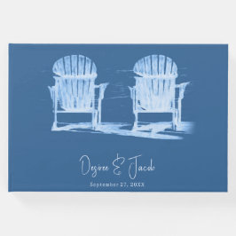 Adirondack Beach Chairs Azure Blue White Wedding Gastenboek