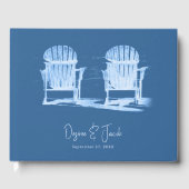 Adirondack Beach Chairs Azure Blue White Wedding Gastenboek (Voorkant)
