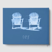 Adirondack Beach Chairs Azure Blue White Wedding Gastenboek (Achterkant)