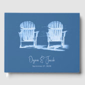 Adirondack Beach Chairs Azure Blue White Wedding Gastenboek (Voorkant)
