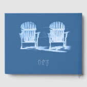 Adirondack Beach Chairs Azure Blue White Wedding Gastenboek (Achterkant)
