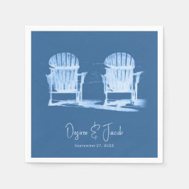 Adirondack Beach Chairs Azure Blue White Wedding Servet