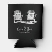 Adirondack Beach Chairs Black and White Wedding Blikjeskoeler (Voorkant)