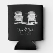 Adirondack Beach Chairs Black and White Wedding Blikjeskoeler (Achterkant)
