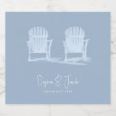 Adirondack Beach Chairs Dusty Blue White Rustic Sparkling Wijnetiket (Enkel label)