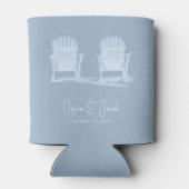 Adirondack Beach Chairs Dusty Blue White Wedding Blikjeskoeler (Achterkant)