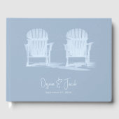 Adirondack Beach Chairs Dusty Blue White Wedding Gastenboek (Voorkant)